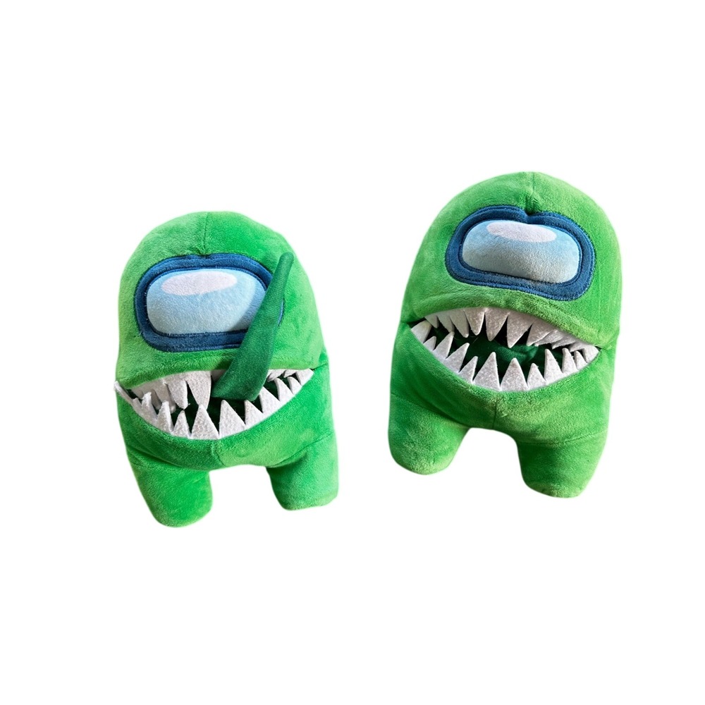 Among Us Green Impostor Plush Slippers Shark Mouth Teeth YuMe Toikido Large